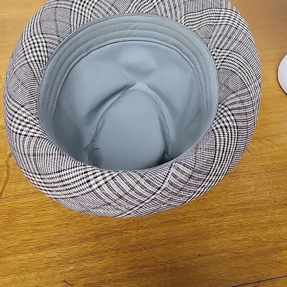 Anoma Woman’s Brown Plaid Fedora Hat Size  100% Cotton 7⅛(22") - Picture 4 of 10